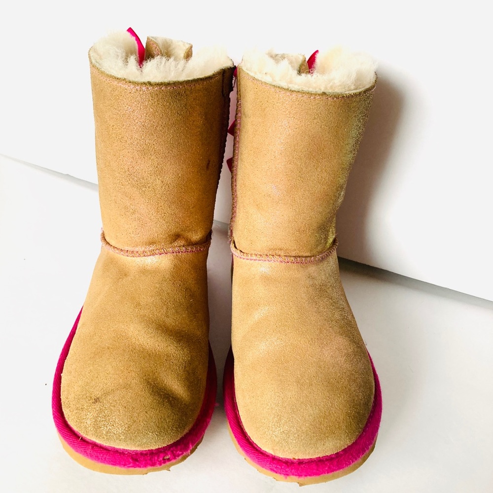 Bailey Bow Brown and Pink boots from UGGS